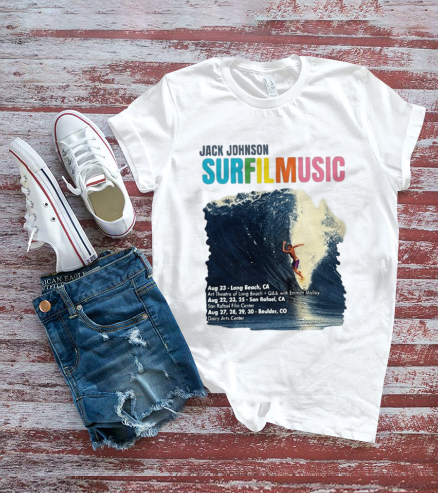 Jack Johnson Surf Film Music Long Beach Art Theatre Aug 23 2026 T-Shirt