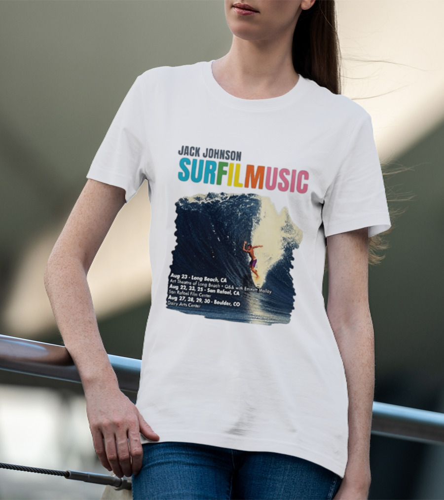 Jack Johnson Surf Film Music Long Beach Art Theatre Aug 23 2026 T-Shirt