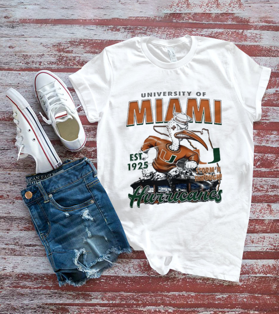 University Of Miami Hurricanes Est 1925 Storm'N Through T-Shirt
