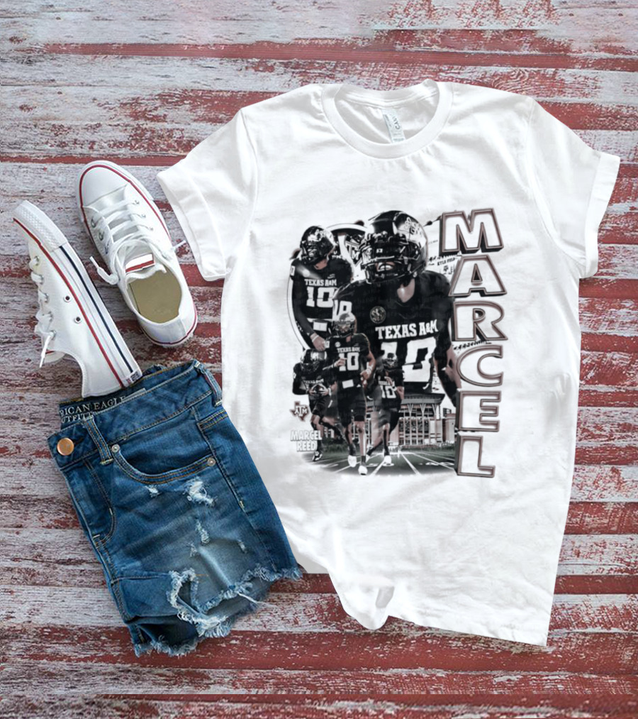 Marcel Reed Texas A&M NCAA Football 10 Aggies Player Collage T-Shirt