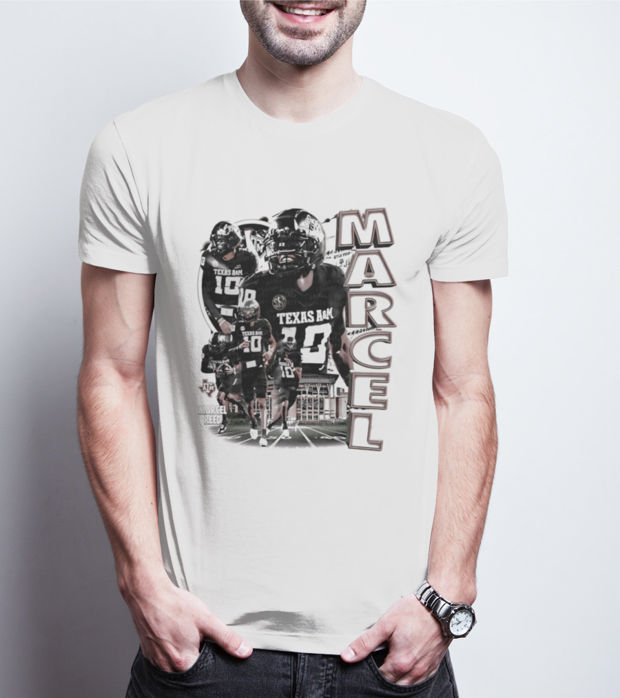 Marcel Reed Texas A&M NCAA Football 10 Aggies Player Collage T-Shirt