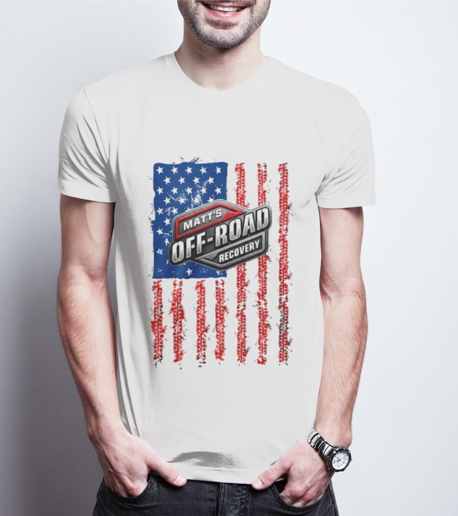Matt's Off Road Recovery Patriotic Stars And Stripes T-Shirt
