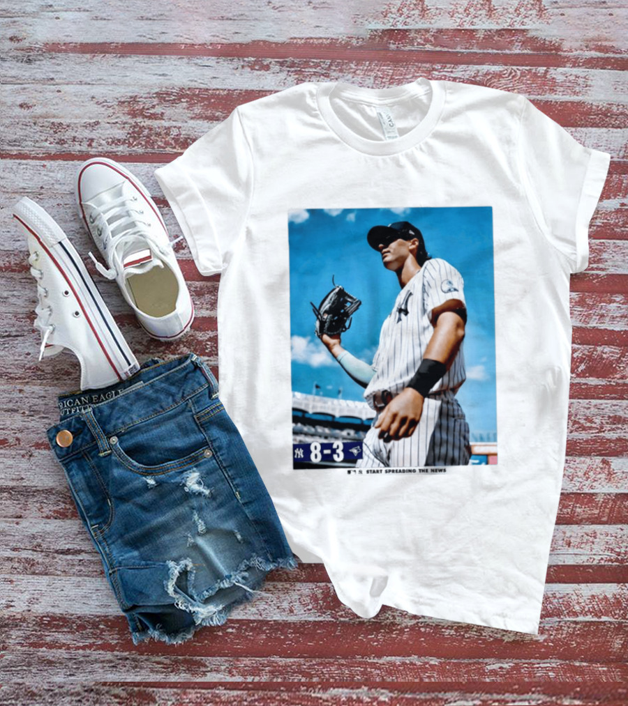 New York Yankees Player 8 3 Start Spreading The News T-Shirt
