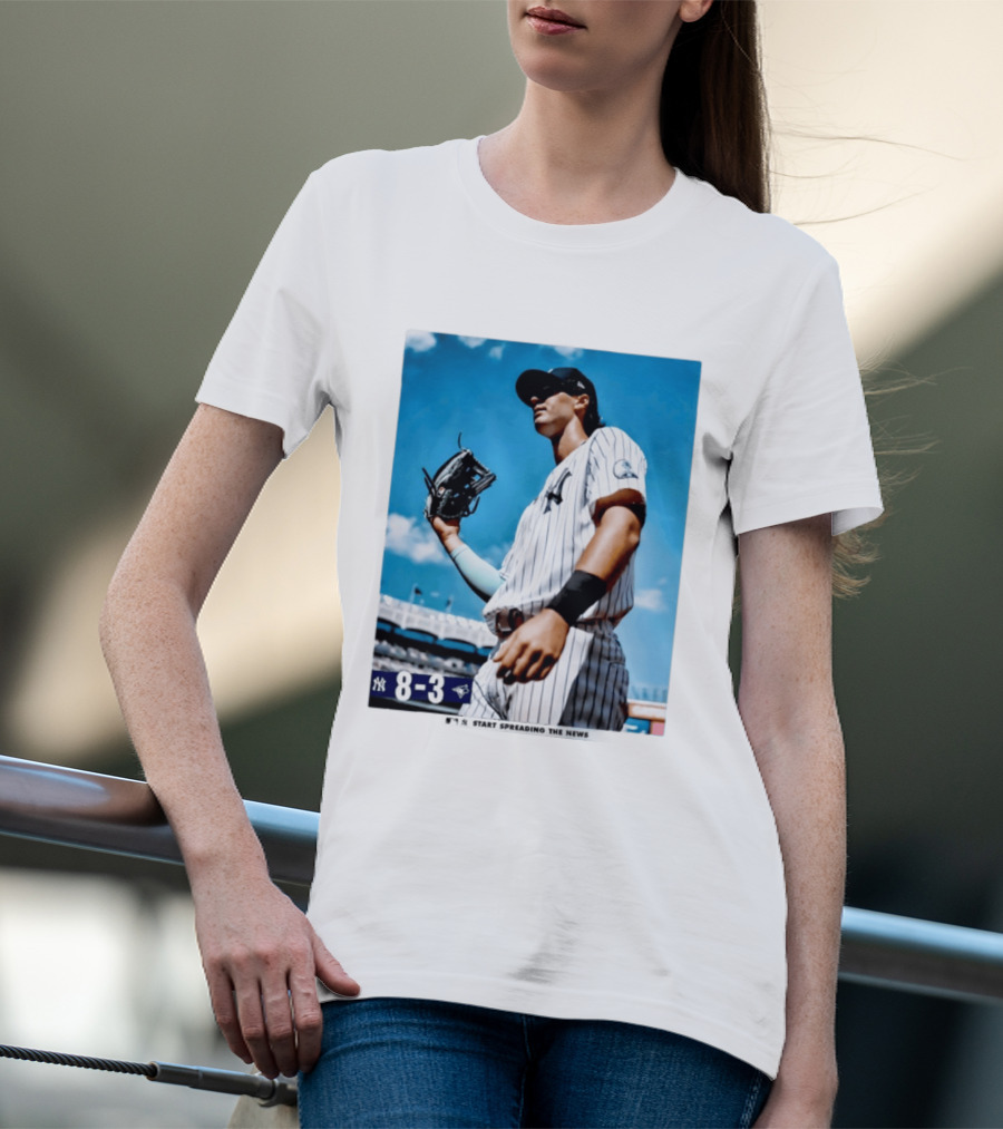 New York Yankees Player 8 3 Start Spreading The News T-Shirt