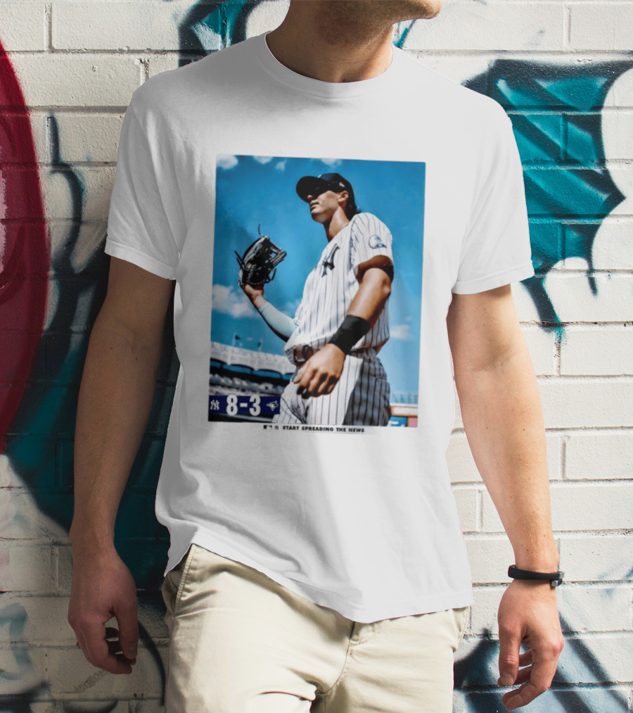 New York Yankees Player 8 3 Start Spreading The News T-Shirt
