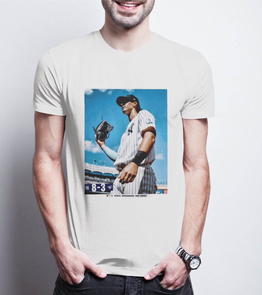 New York Yankees Player 8 3 Start Spreading The News T-Shirt