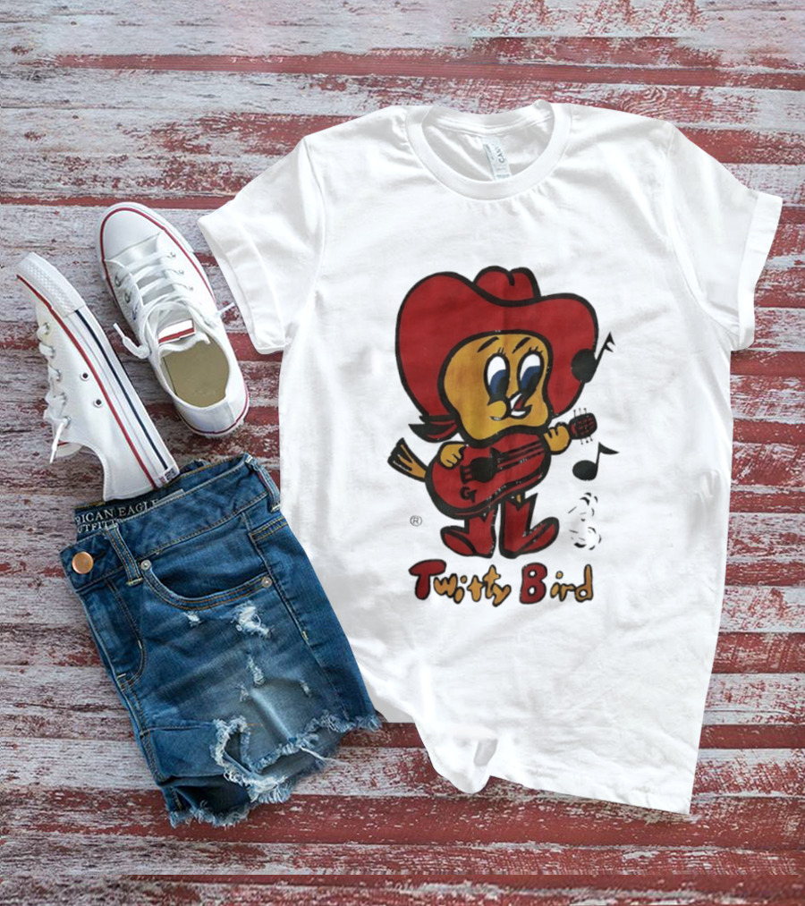 Twitty Bird Cowboy Musician Playing Guitar T-Shirt