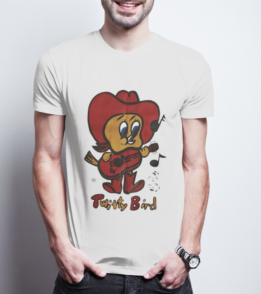 Twitty Bird Cowboy Musician Playing Guitar T-Shirt