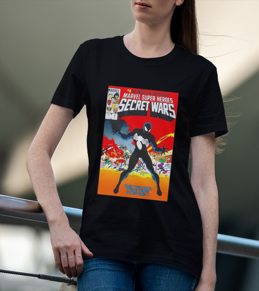 Marvel Super Heroes Secret Wars Number 8 Black Costume Amid The Chaos There Comes A Costume T-Shirt