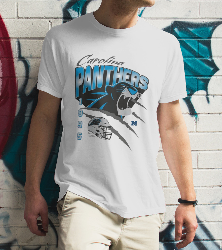 Carolina Panthers 1995 Bagheera Helmet NFL Inaugural Season T-Shirt
