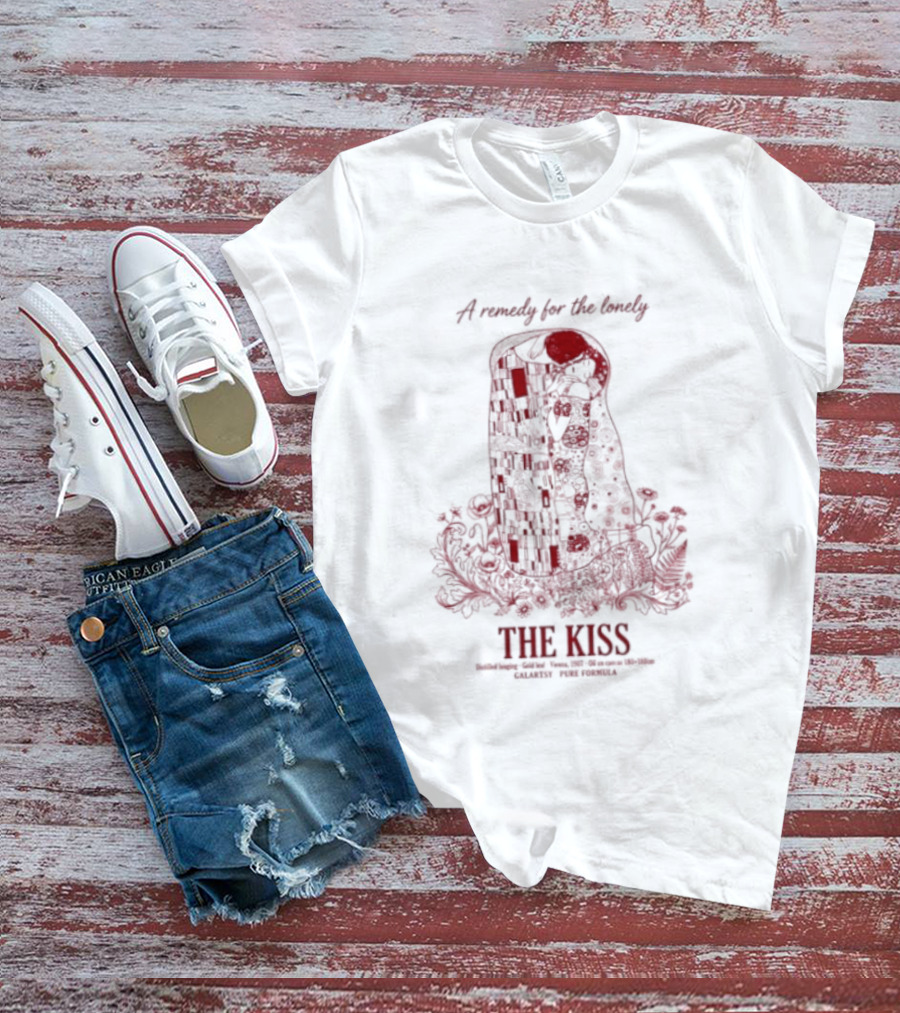 A Remedy For The Lonely The Kiss Embrace With Floral T-Shirt
