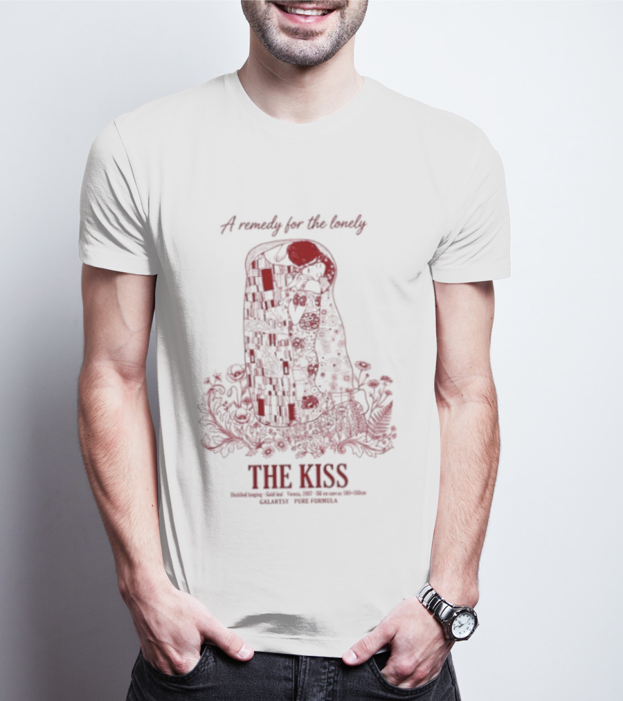A Remedy For The Lonely The Kiss Embrace With Floral T-Shirt