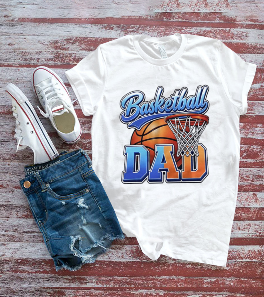Basketball Dad Father Hoops Sports Fan Basketball Gift Dad T-Shirt