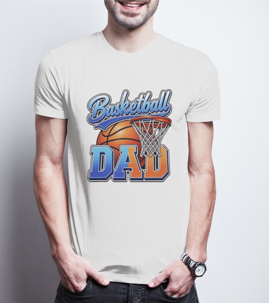 Basketball Dad Father Hoops Sports Fan Basketball Gift Dad T-Shirt