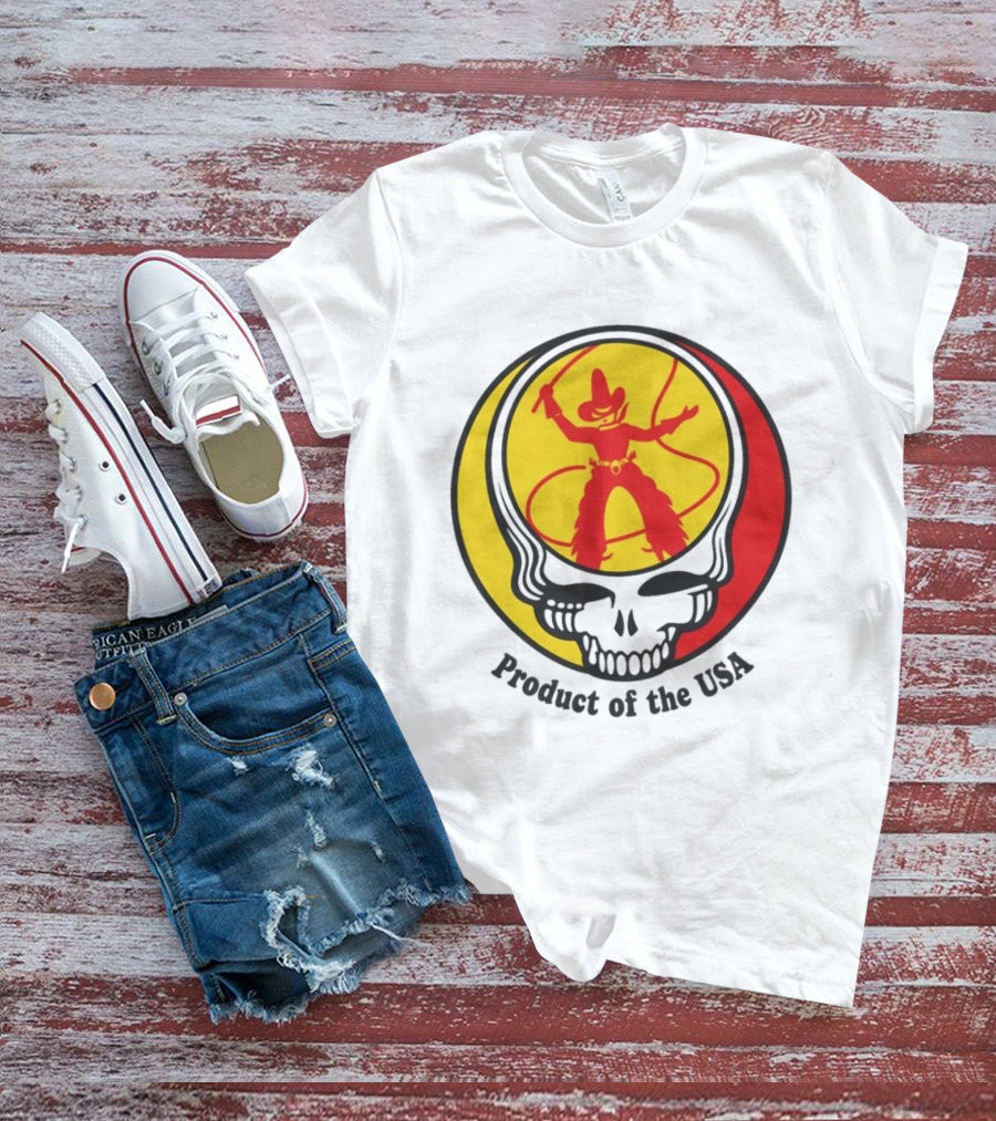 Dead Set Texas Pete Hot Sauce Cowboy Roper Skull USA T-Shirt