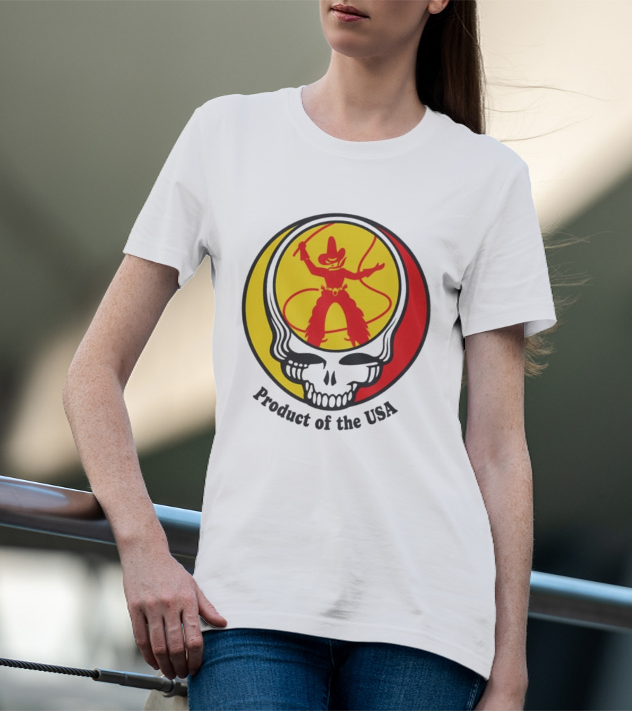 Dead Set Texas Pete Hot Sauce Cowboy Roper Skull USA T-Shirt