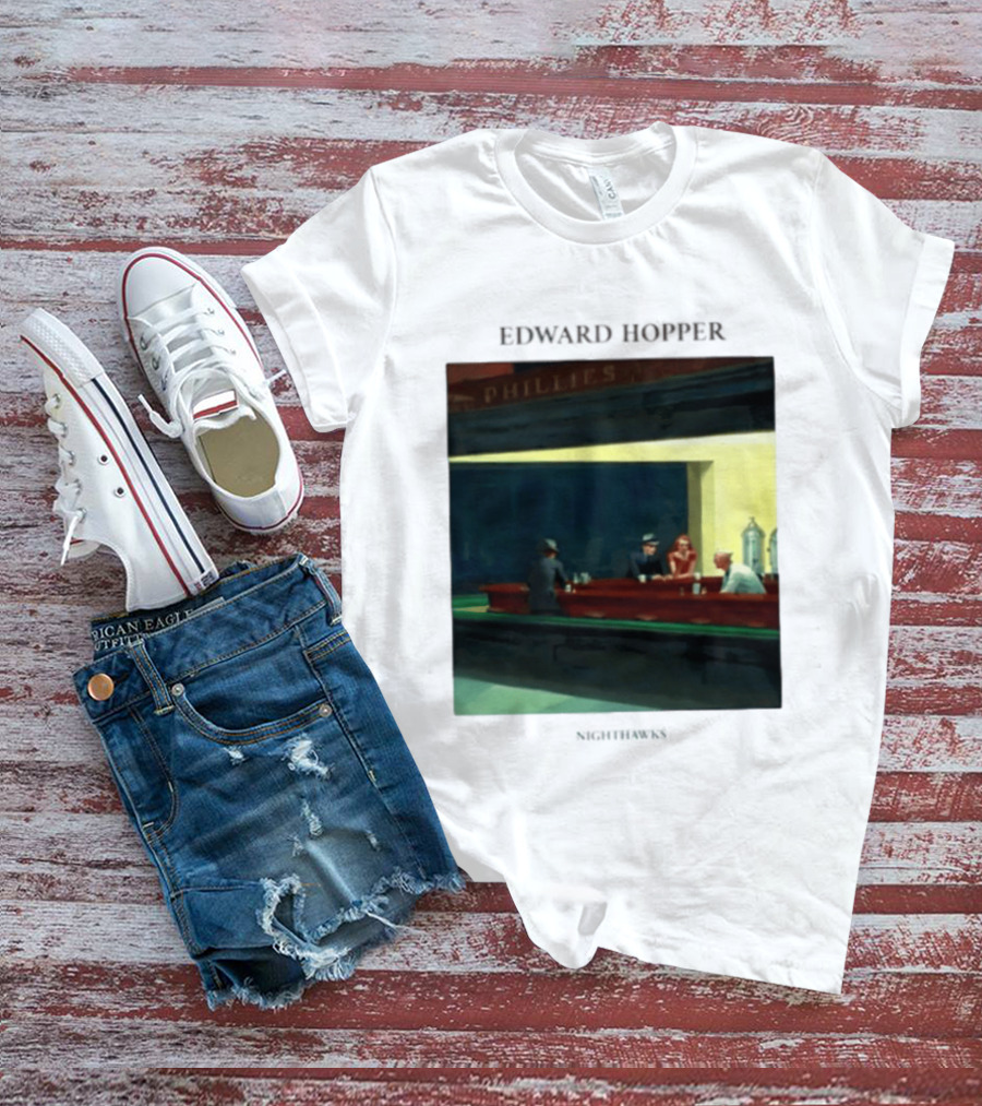 Edward Hopper Nighthawks Phillies Painting T-Shirt