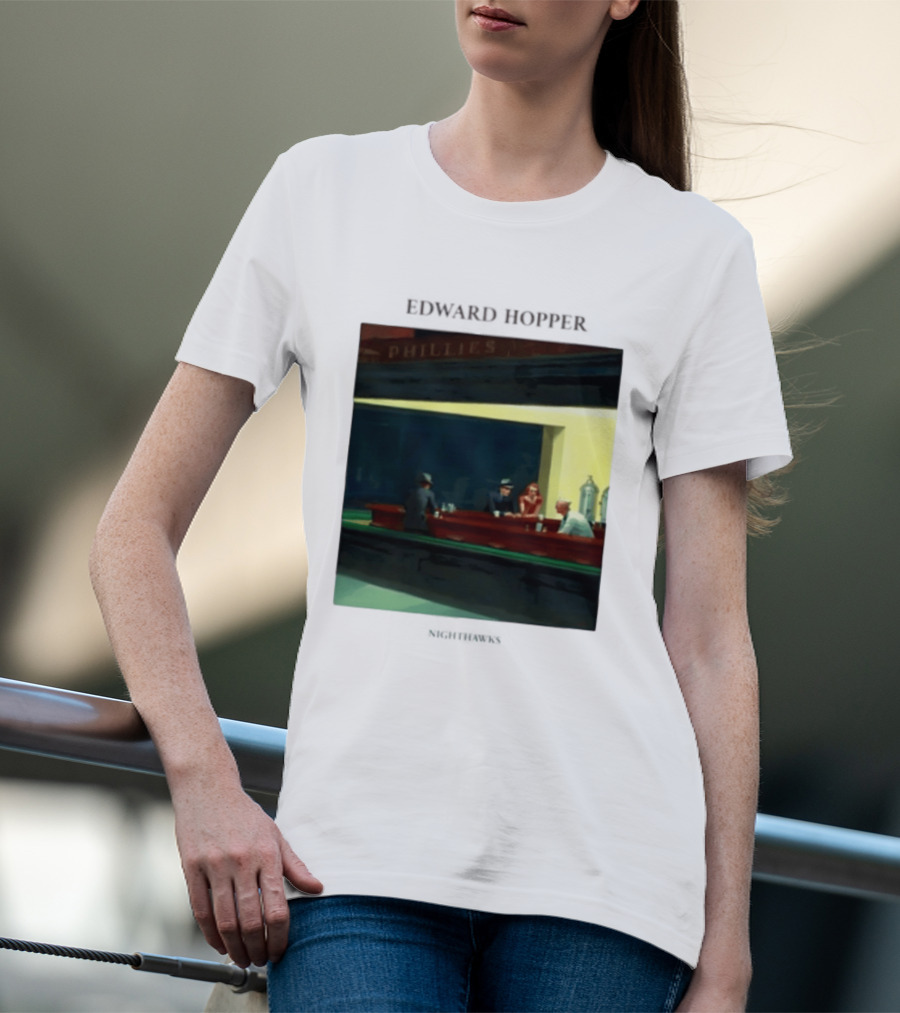 Edward Hopper Nighthawks Phillies Painting T-Shirt