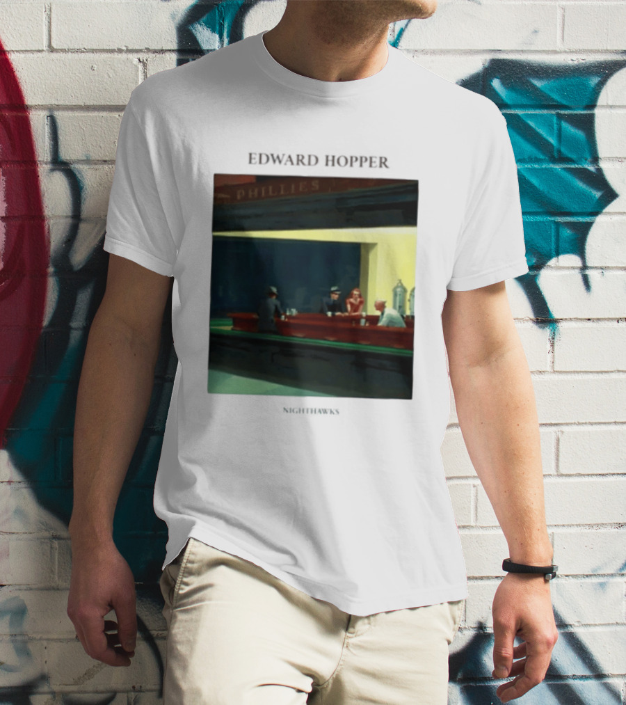 Edward Hopper Nighthawks Phillies Painting T-Shirt