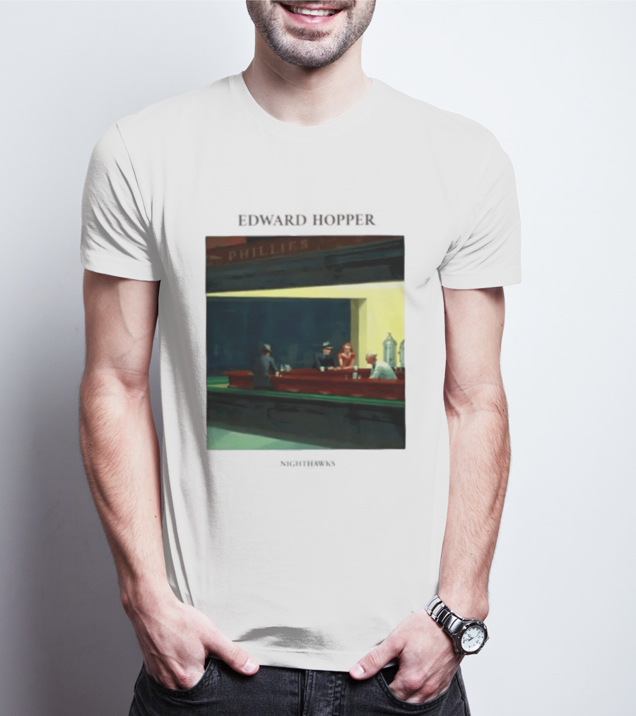 Edward Hopper Nighthawks Phillies Painting T-Shirt