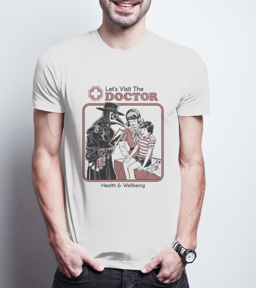 Let's Visit The Doctor Health And Wellbeing Vintage Medical Scene T-Shirt