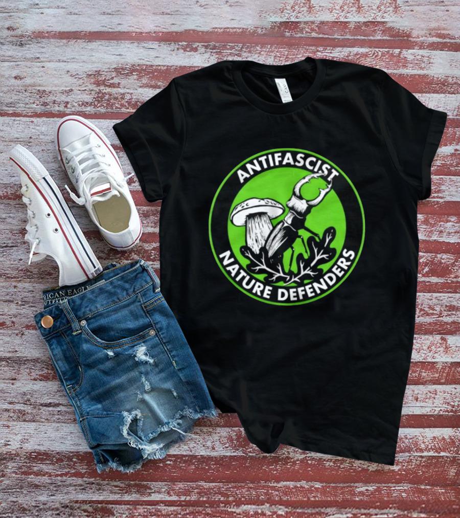 Antifascist Nature Defenders Mushroom Beetle T-Shirt
