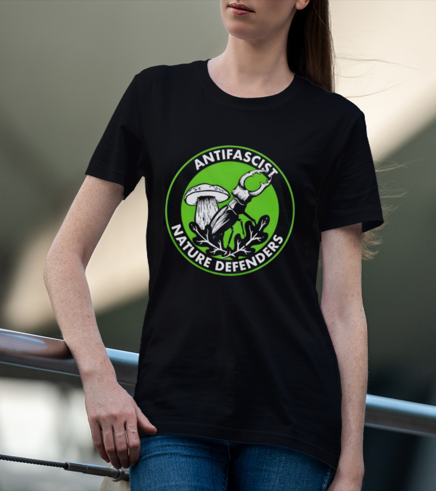 Antifascist Nature Defenders Mushroom Beetle T-Shirt