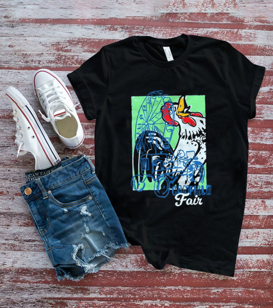 Canfield Fair Rooster Tractor Ferris Wheel Paint T-Shirt