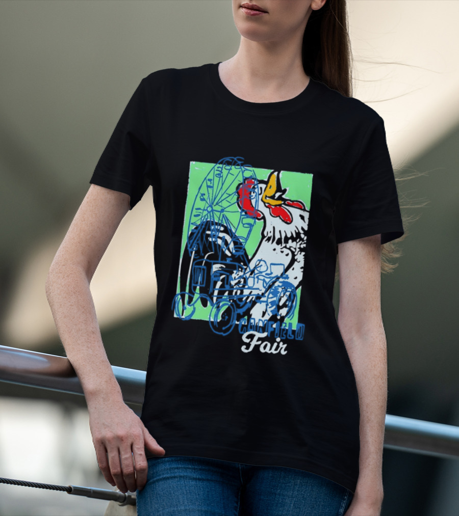 Canfield Fair Rooster Tractor Ferris Wheel Paint T-Shirt