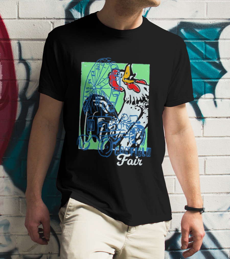 Canfield Fair Rooster Tractor Ferris Wheel Paint T-Shirt
