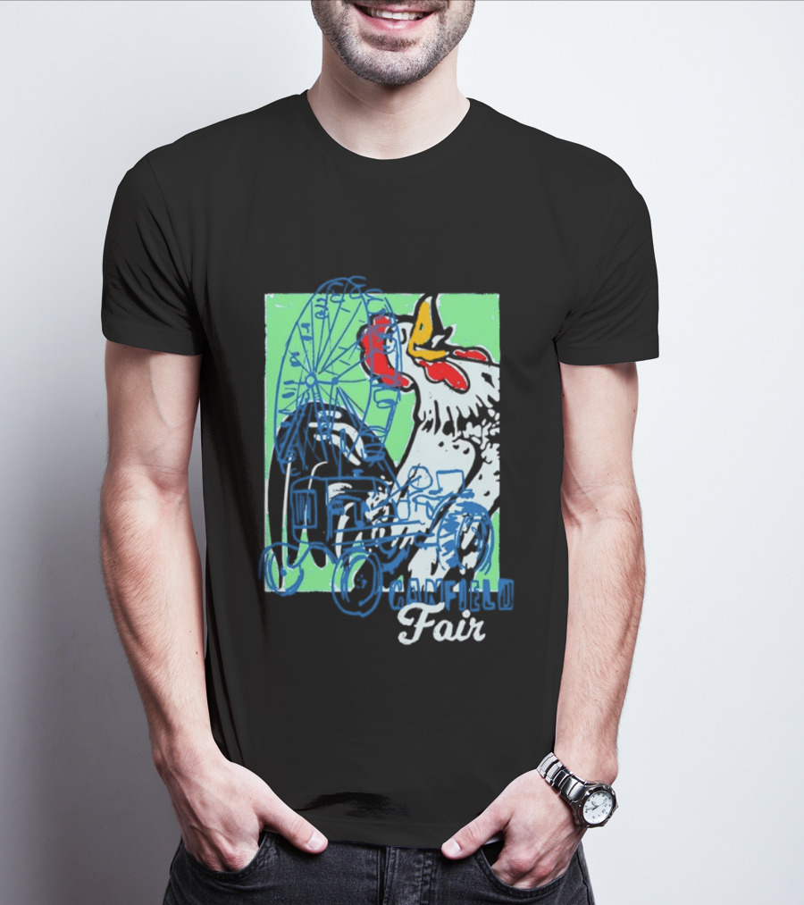 Canfield Fair Rooster Tractor Ferris Wheel Paint T-Shirt