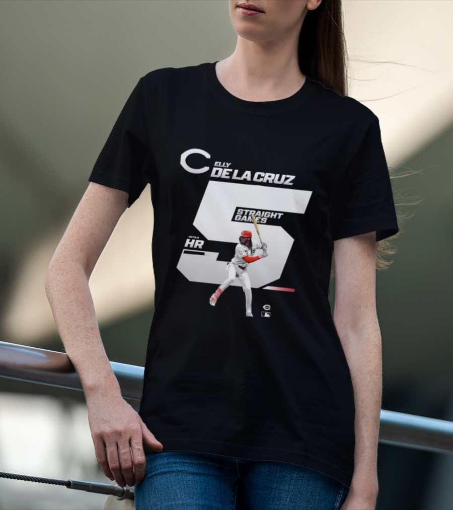 Elly De La Cruz 5 Straight Game 26 HR Baseball Player T-Shirt
