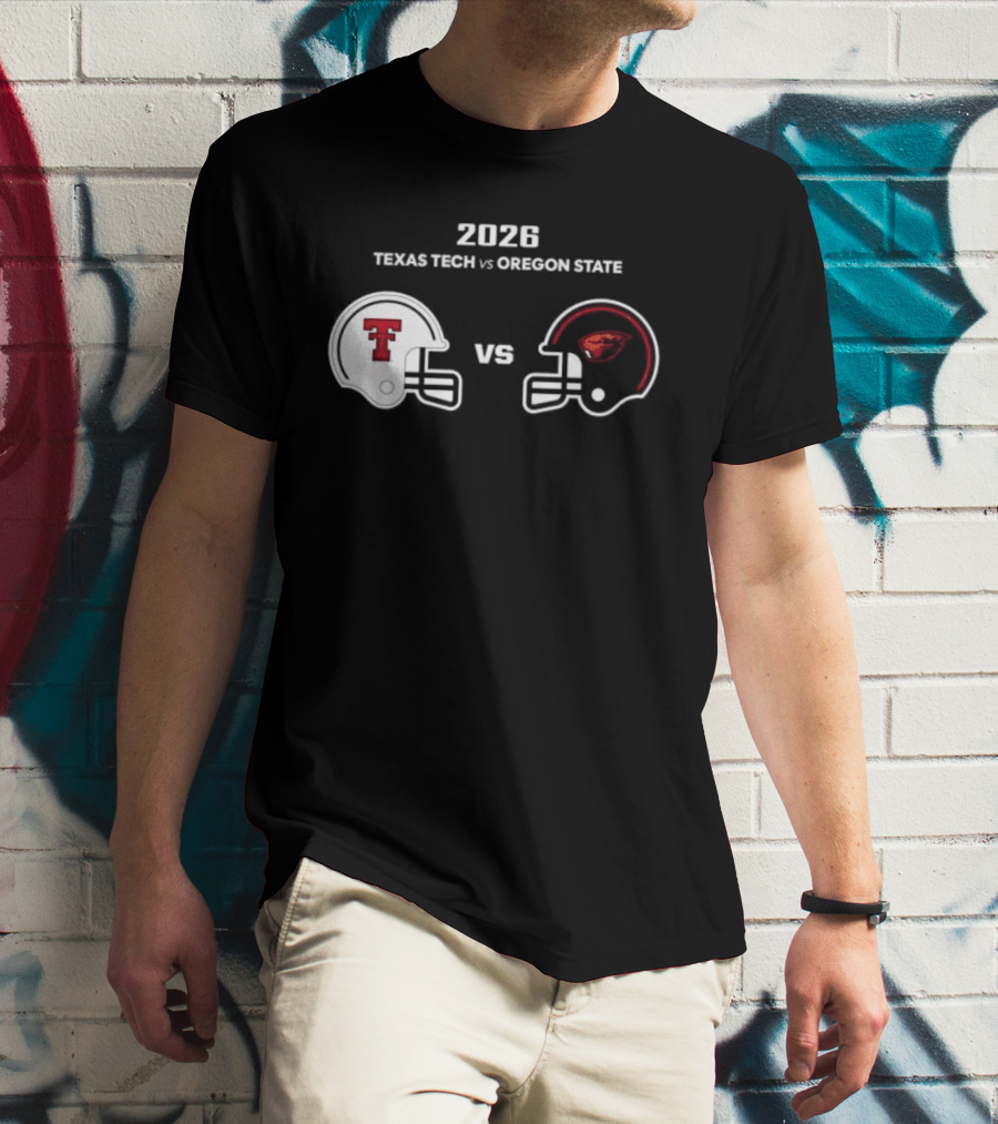 2026 Texas Tech Vs Oregon State Football Matchup Helmets T-Shirt