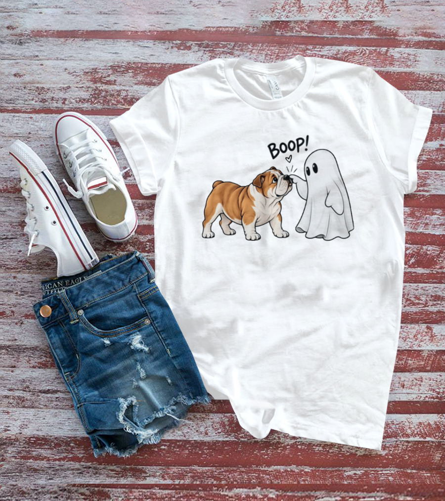 Bulldog Boop Ghost Halloween T-Shirt