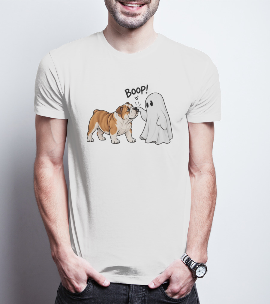 Bulldog Boop Ghost Halloween T-Shirt