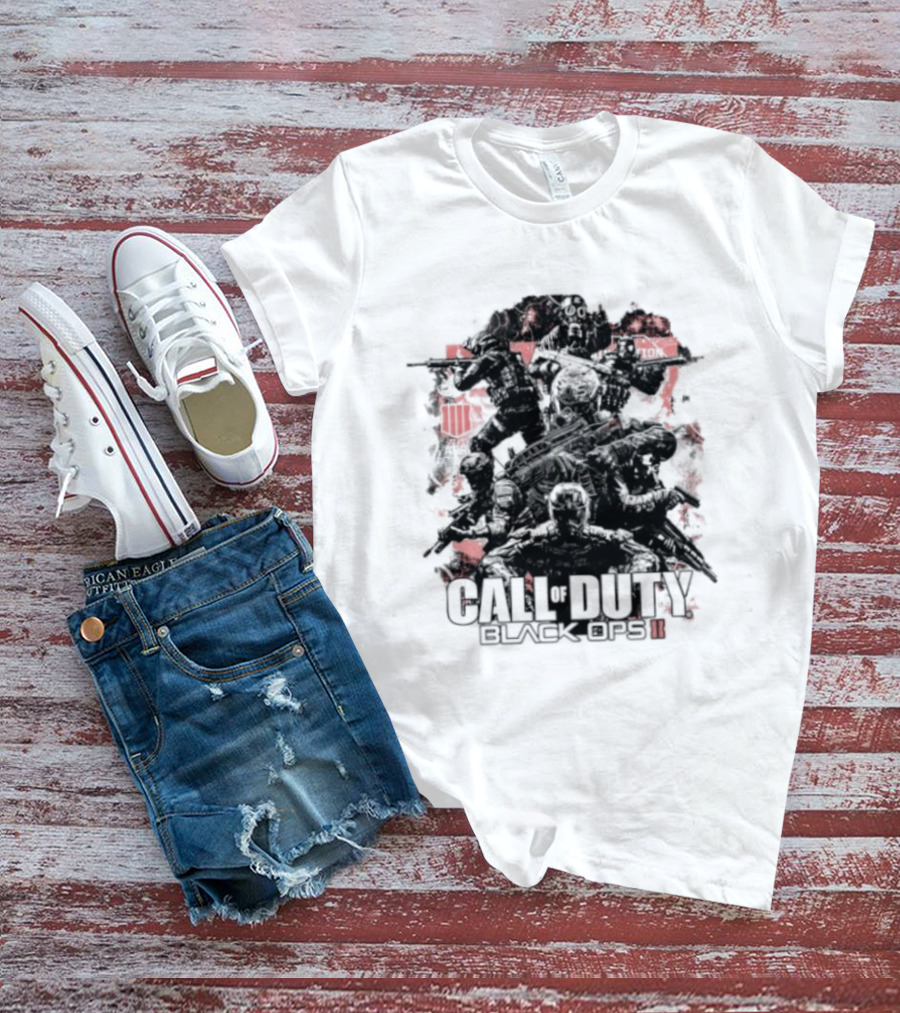 Call Of Duty Black Ops II Video Game Shooter Red T-Shirt