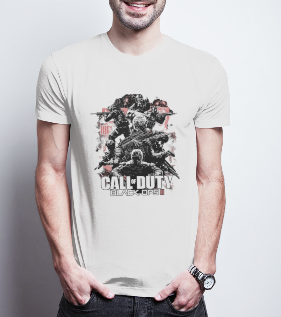 Call Of Duty Black Ops II Video Game Shooter Red T-Shirt