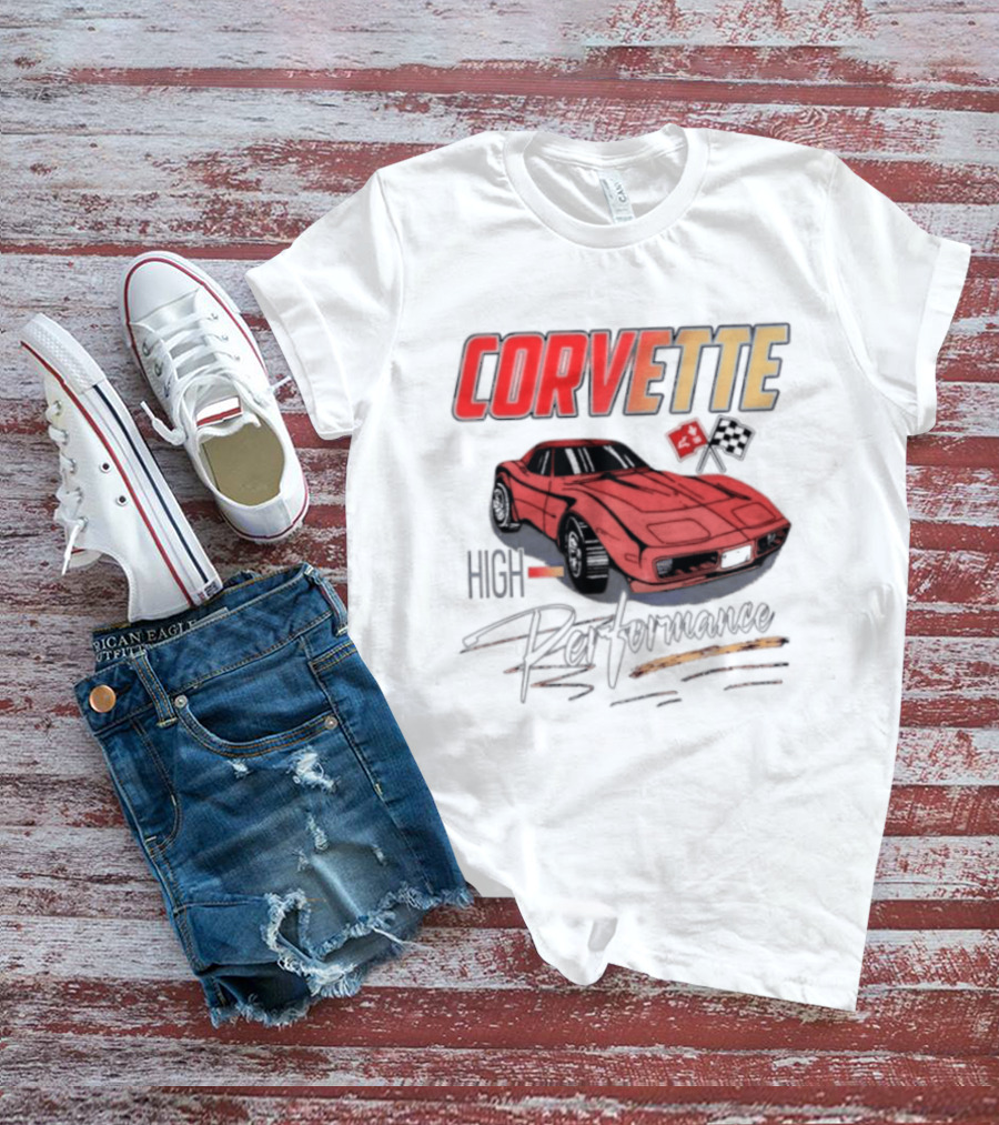 Corvette High Performance Chevrolet Sports Car Red Classic Vehicle T-Shirt