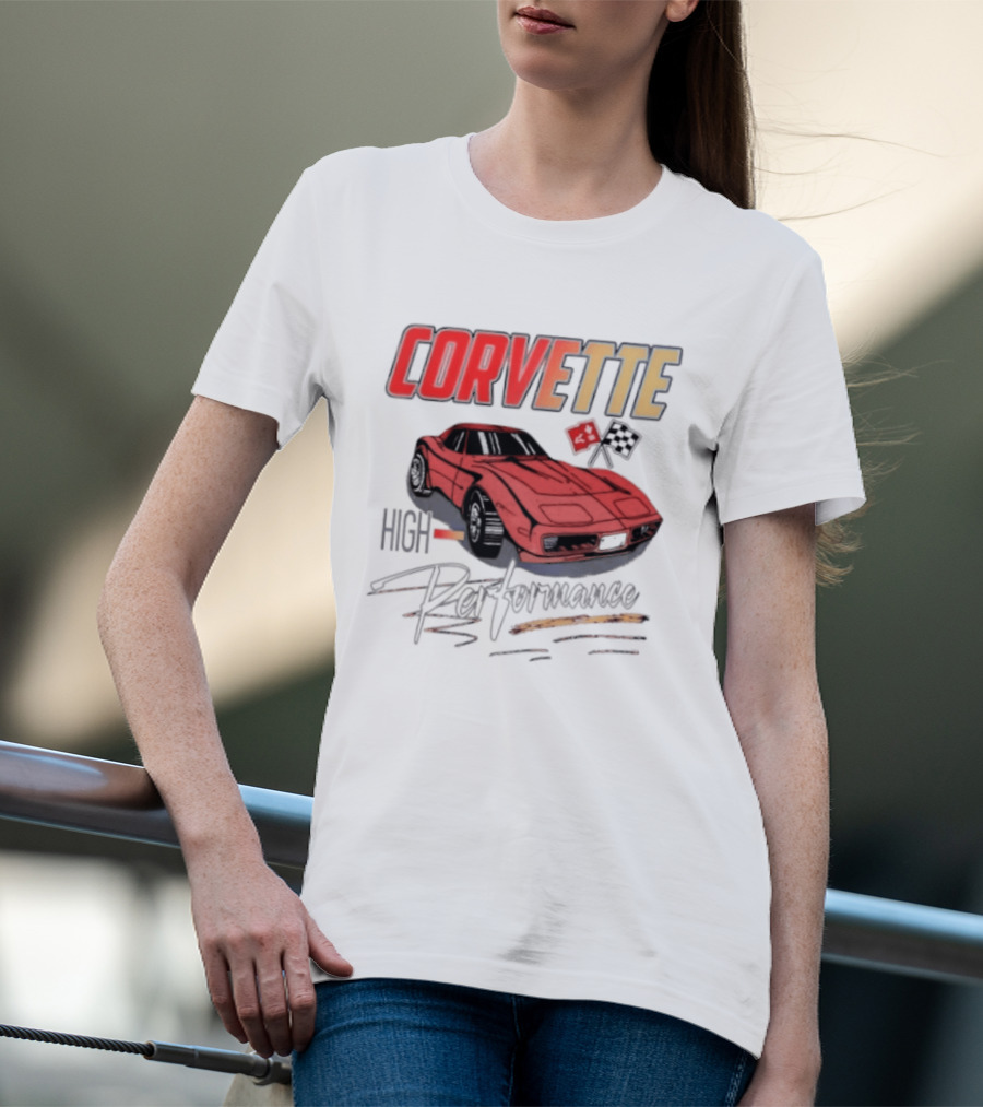 Corvette High Performance Chevrolet Sports Car Red Classic Vehicle T-Shirt