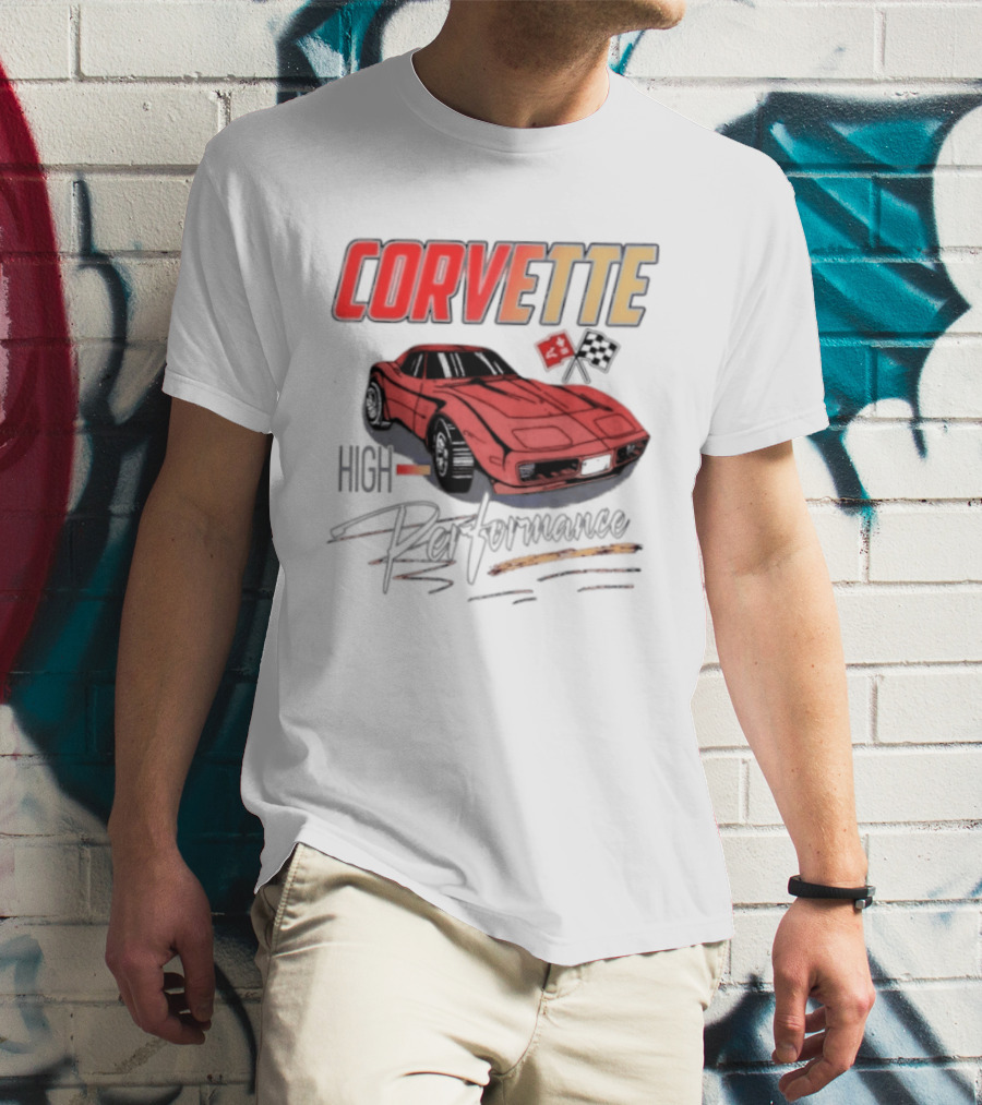 Corvette High Performance Chevrolet Sports Car Red Classic Vehicle T-Shirt