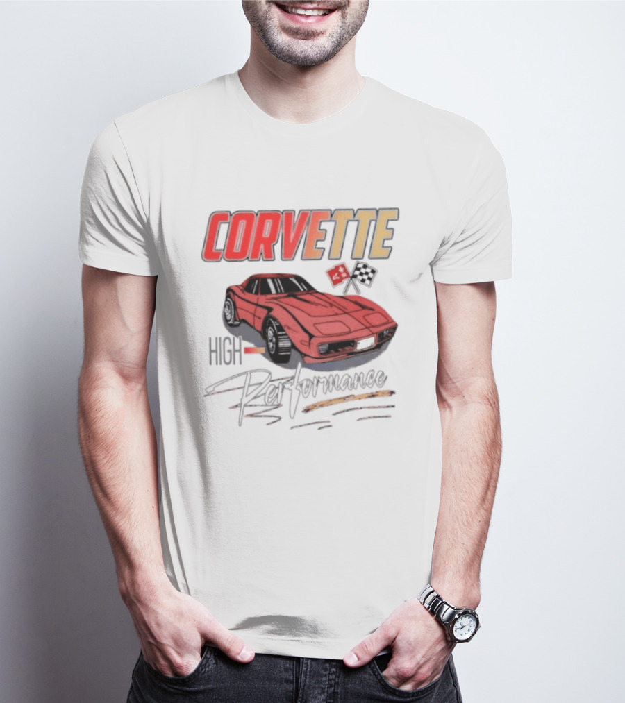 Corvette High Performance Chevrolet Sports Car Red Classic Vehicle T-Shirt