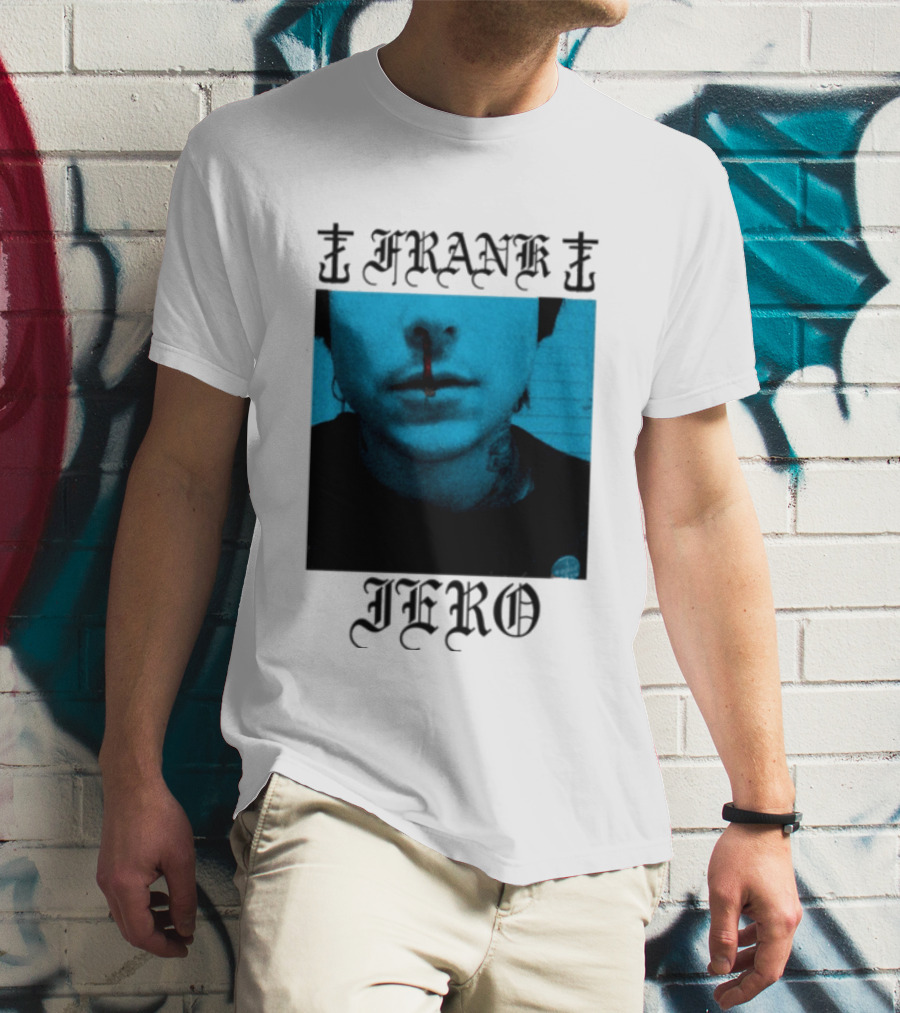 FRANK IERO Bloody Nose Blue White T-Shirt