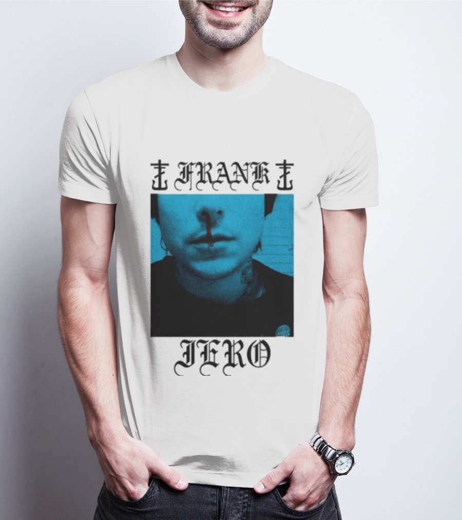 FRANK IERO Bloody Nose Blue White T-Shirt