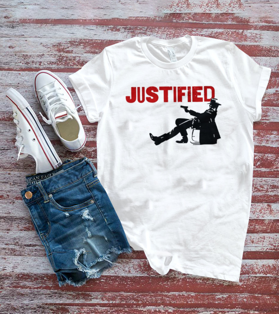 JUSTIFIED Cowboy Silhouette With Gun T-Shirt