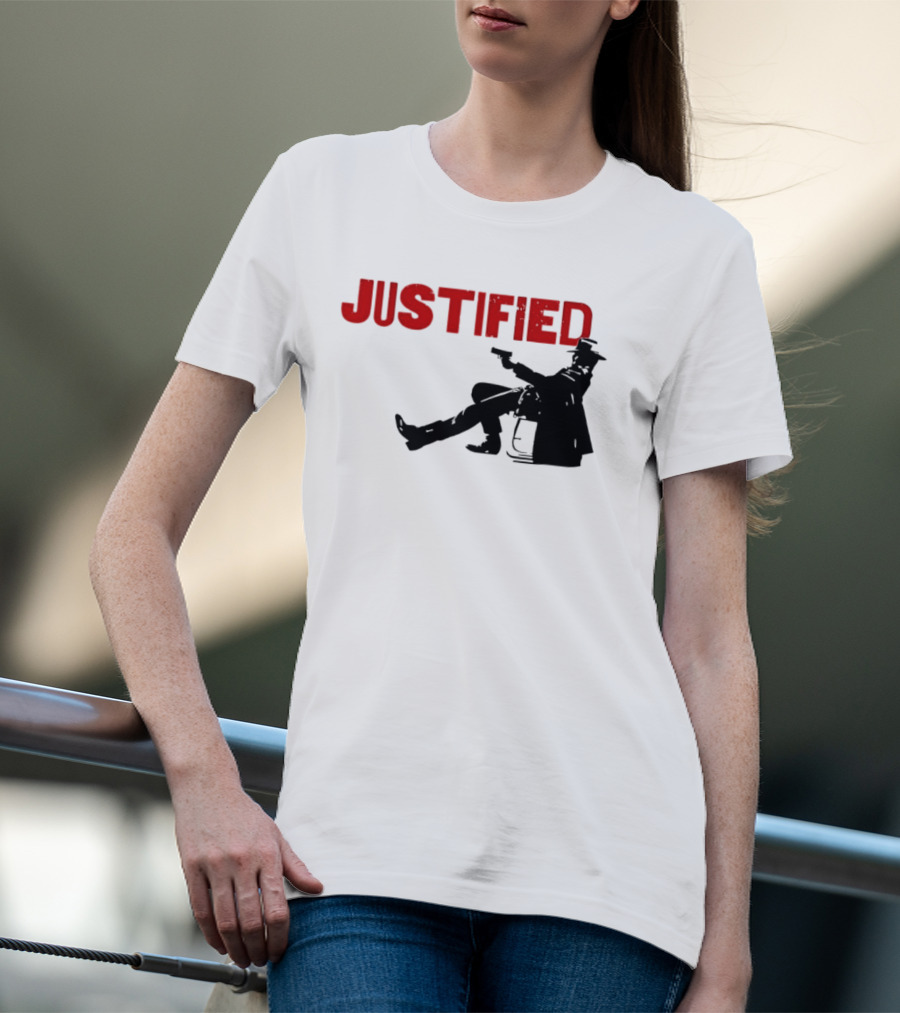 JUSTIFIED Cowboy Silhouette With Gun T-Shirt