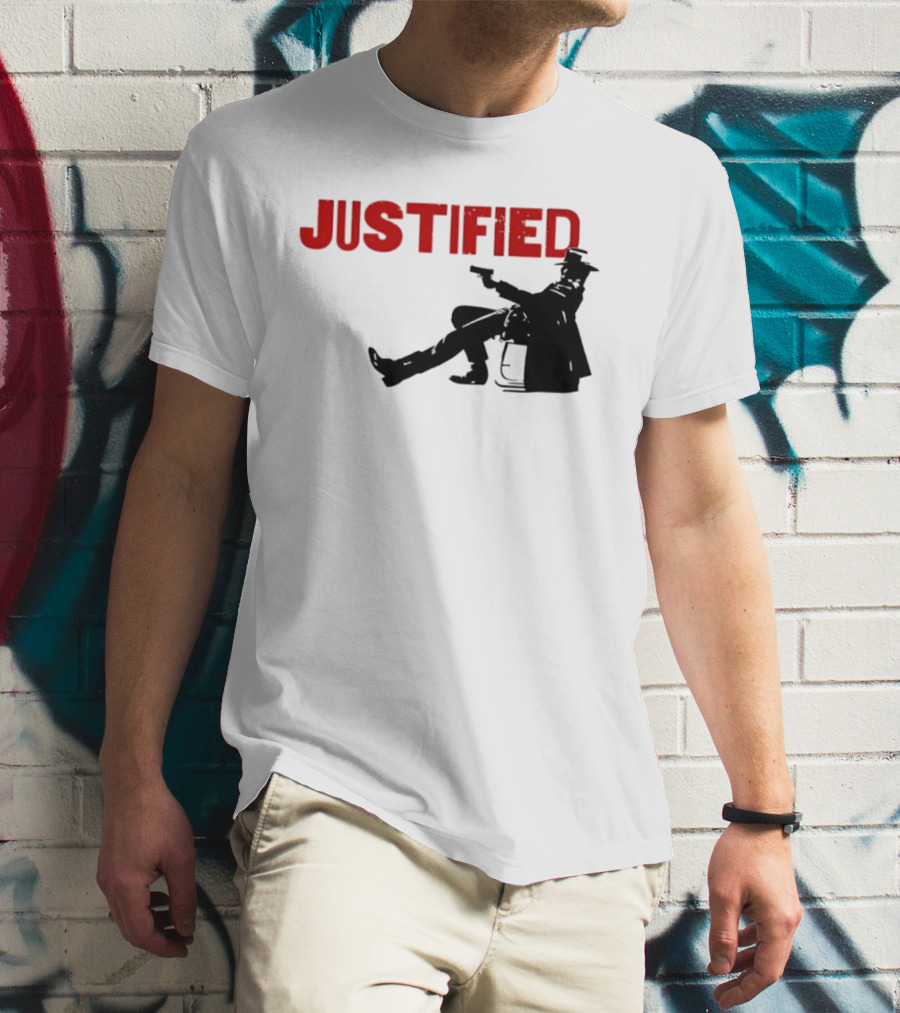 JUSTIFIED Cowboy Silhouette With Gun T-Shirt