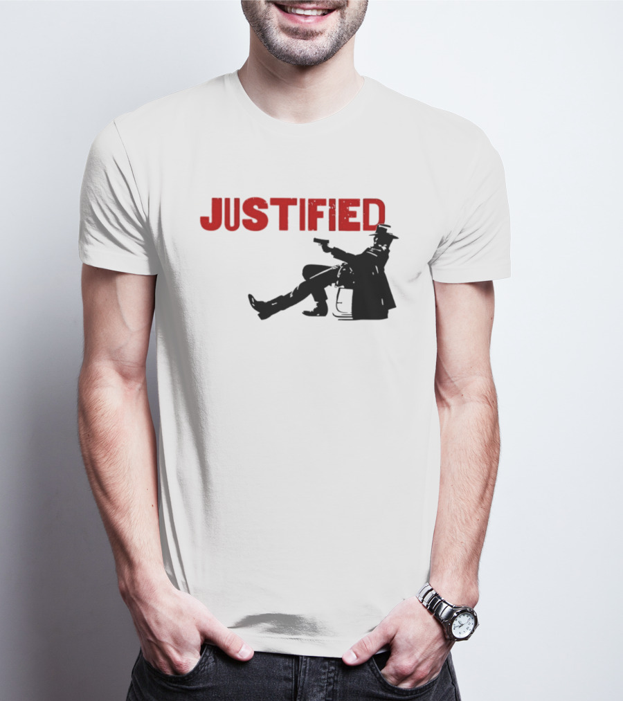 JUSTIFIED Cowboy Silhouette With Gun T-Shirt