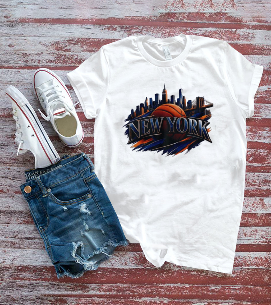 New York Basketball Skyline Cityscape T-Shirt