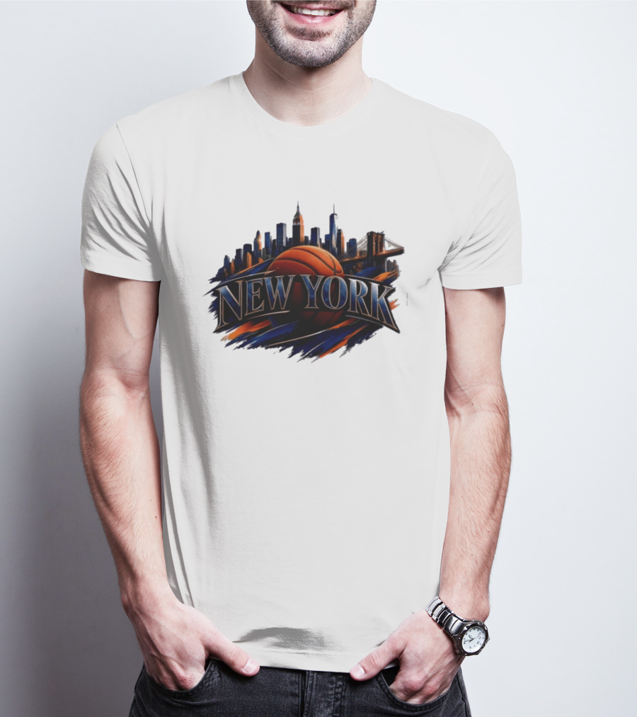 New York Basketball Skyline Cityscape T-Shirt