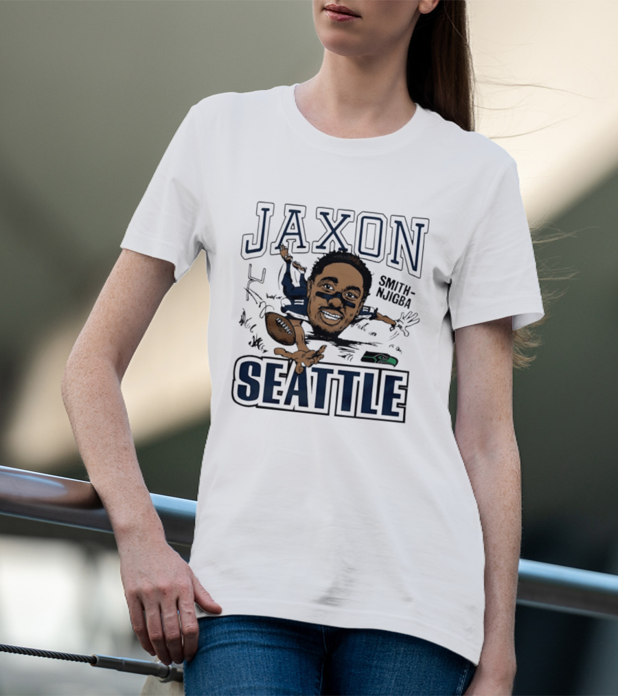 Jaxon Smith Njigba Seattle Seahawks Caricature T-Shirt